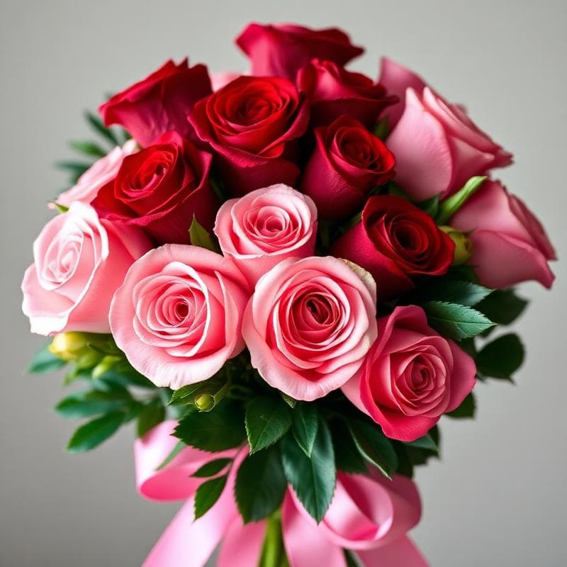 A remembrance rose bouquet arranged beside a memorial note
